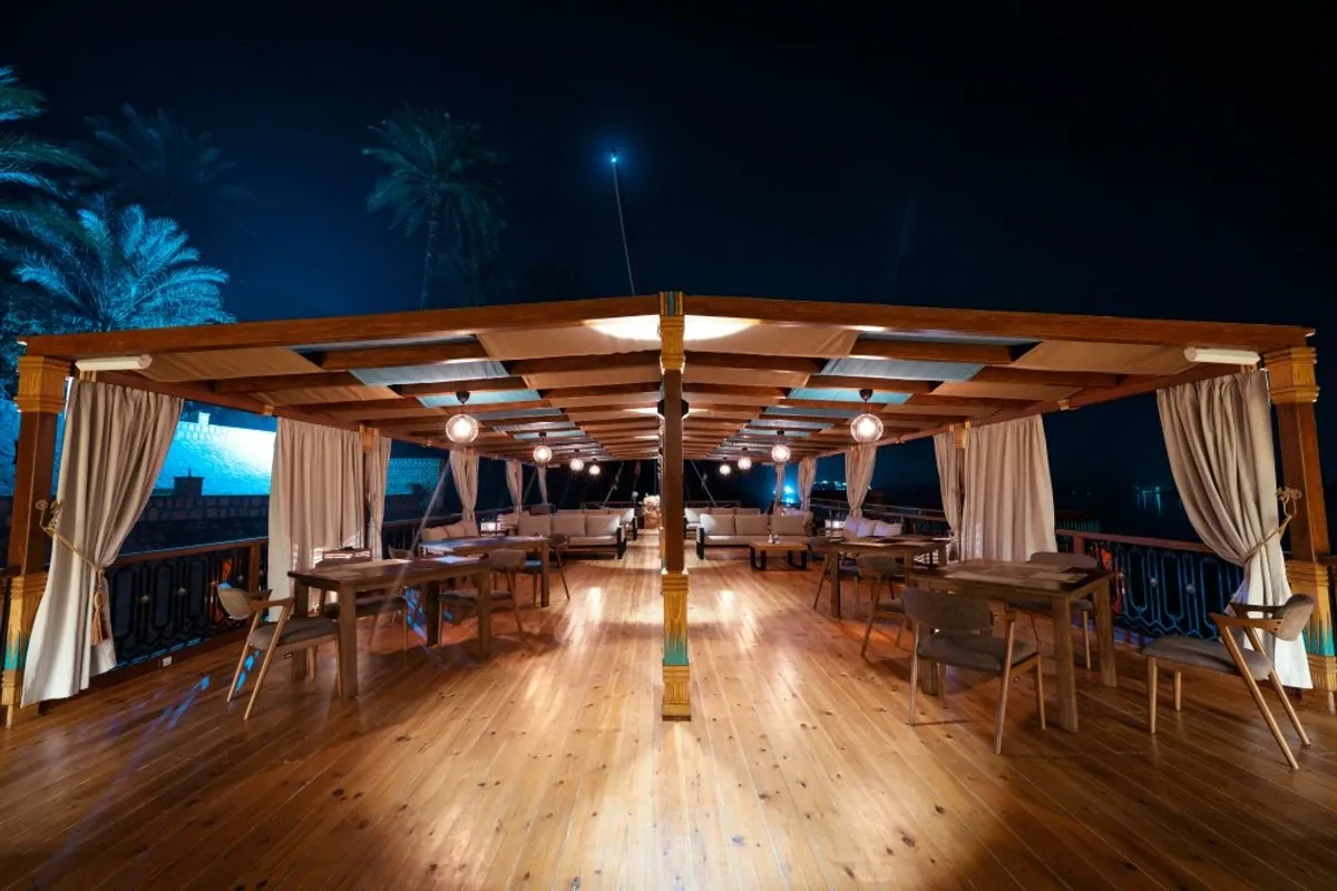 Upper deck Nile river luxury cruise ship The shepherd