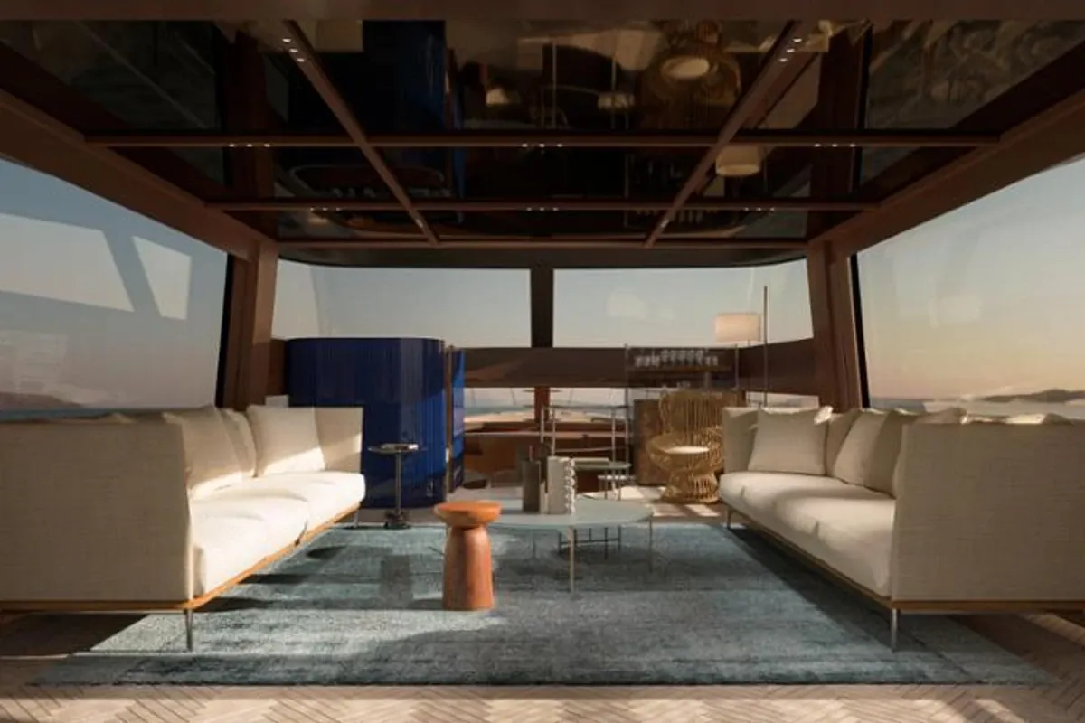 SHE - new San Lorenzo Yacht main lounge charter sale